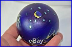 Lundberg Studios Starry Night Vintage paper weight 1990s, signed 3.5