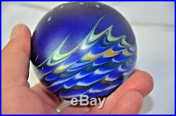 Lundberg Studios Starry Night Vintage paper weight 1990s, signed 3.5