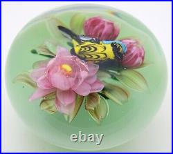 MAGNUM Spectacular RICK AYOTTE Magnolia WARBLER BIRD Art Glass PAPERWEIGHT