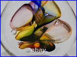 MARIAN PYRCAK Bohemian Swirl Art Glass Paperweight (Signed) VINTAGE