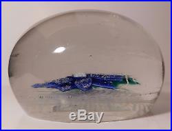 MARVELOUS Antique NEGC DOUBLE LAYERED BLUE POINSETTIA Art Glass Paperweight