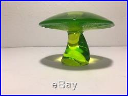 MASSIVE Vintage 1970s Viking Glass Psychedelic Green Uranium Vaseline Mushroom