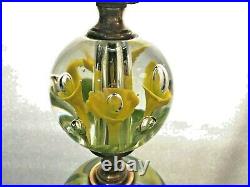 MCM St. Clair Paperweight Lamp Yellow CALLA LILIES