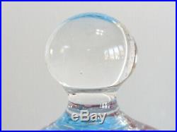 MID Century Vintage Murano Glass Paperweight W Knob / Controlled Bubbles / Tag