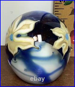MT 303 Vandermark hand blown, hand painted Paperweight, signed and dated