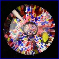 MURANO Round Multicolored Art Glass Paperweight VINTAGE CONDITION NO LABEL