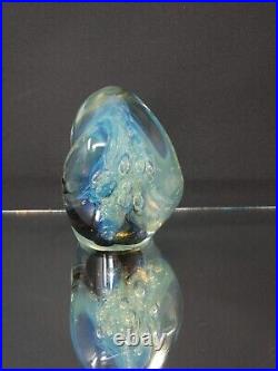 MYSTICAL! 3.5 Glass Paperweight by ROBERT EICKHOLT Iridescent SIGNED 2000