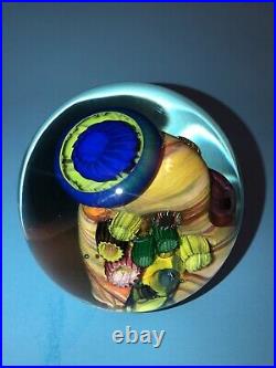 M. Stone Vitra Glass Studio 1995 Paperweight Signed, Coral Reef Ocean Abstract