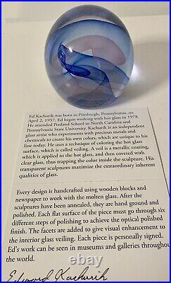Magnificent Ed Kachurik 2008 Rare Gallery Art Glass Paperweight Signed 3.25W