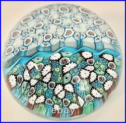 Magnificent Murano Glass Millefiori Paperweight Italy Certification Label 4W
