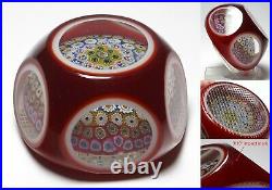 Magnum Murano Faceted Double Overlay Six Row Concentric Millefiori Paperweight