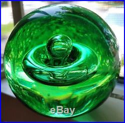 Mesmerizing Emerald Green Vintage Art Glass Paperweight