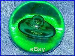 Mesmerizing Emerald Green Vintage Art Glass Paperweight