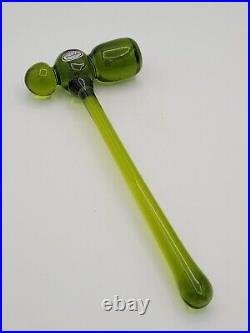 Mid Century Modern Green Rainbow Glass Novelty Hammer Rare EUC