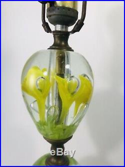 Mid-Century, Modern, Vintage St. Clair trumpet flower Paperweight Lamp