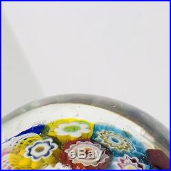 Millefiori Vintage Glass Paperweight Floral Latticino Canes Macys Imported Art