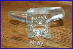 Miniature Solid Glass Paperweight Anvil Blacksmith Seattle WA Moore R Co Vintage