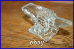 Miniature Solid Glass Paperweight Anvil Blacksmith Seattle WA Moore R Co Vintage