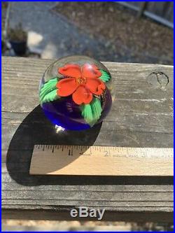 Moving Sale Vintage Orient & Flume Red Flower Paperweight