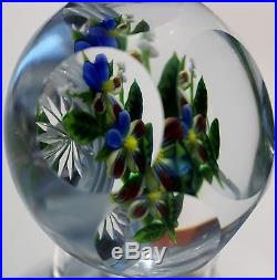 Multifaceted Delmo Tarsitano Flower and Foliage Glass Paperweight