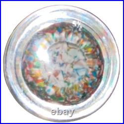 Murano Daisy Flower Glass Paperweight Mille Fiore Orb 5-1/2 Italy Vintage