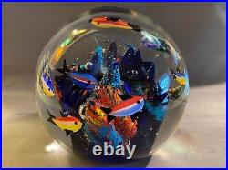 Murano Glass Fish Aquarium Paperweight 5lbs Vintage Glass Décor 5 Diameter MCM