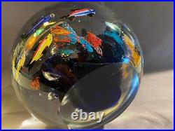 Murano Glass Fish Aquarium Paperweight 5lbs Vintage Glass Décor 5 Diameter MCM