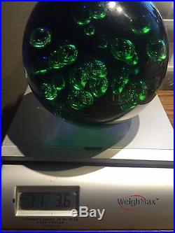 Murano Glass Paperweight Vintage Italian Eleven 11 Pounds Lb Cobalt Blue Green