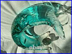 Murano Handblown emerald Art glass paperweight couple hug date gift Figurine 9