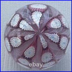 Murano Italy Millefiori Paperweight Glass Latticino Filigrana Vintage Floral