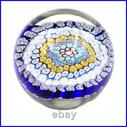 Murano Millefiore Glass Paperweight 4 Concentric Floral Canes 1960 Vintage