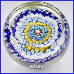 Murano Millefiore Glass Paperweight 4 Concentric Floral Canes 1960 Vintage