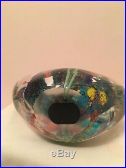 Murano Vintage Aquarium paperweight with 10 fishes