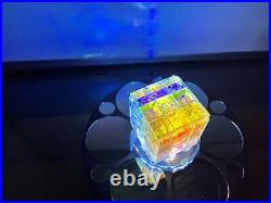 NASA Uranium Crystal Dichroic Art Glass Cube Vase Storms 3d rubik Kaleidoscope