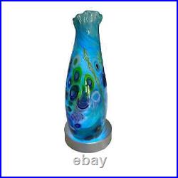 NEW-Seascape Splash Under The Sea Aqua Cobalt Turquoise Vase 9 Scotty Garrelts
