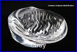 NEW in BOX STEUBEN glass Large SEA SHELL snail ornament mother of pearl heart