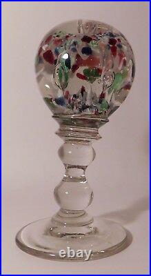 Nice Millville ELONGATED FOOTED Rainbow Colored Umbrella Art Glass Paperweight