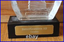 Nybro Crystal Award BatteriGrossisten Ab Battery Supplier Stockholm Sweden Vntg