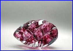 OBG 1993 Stunning Vintage Art Glass Egg Paperweight Signed OBG 1993 Swirling