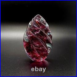 OBG 1993 Stunning Vintage Art Glass Egg Paperweight Signed OBG 1993 Swirling