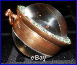 OLD SWISS Art Glass / CRYSTAL BALL / Paperweight CLOCK vintage European $$$