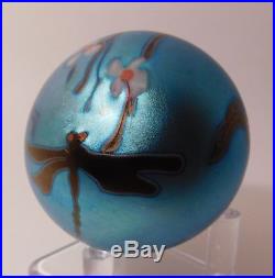 OUTSTANDING & Vintage SIGNED 1976 ORIENT & FLUME DRAGONFLY Art Glass Paperweight