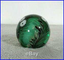 Okra Art Glass Paperweight, Hand blown Signed c. 1982, Vintage Collectable