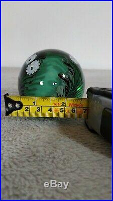 Okra Art Glass Paperweight, Hand blown Signed c. 1982, Vintage Collectable