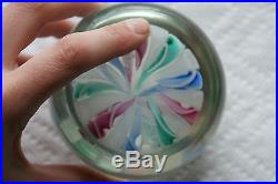 Old or Vintage Art Glass Paperweight Swirls Twists Lines Blue Pink Green White