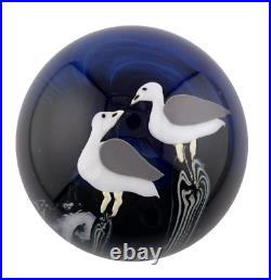Orient & Flume Seagulls Vintage 1980 Art Glass Paperweight Signed Ed Seaira