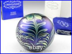 Orient and Flume Paperweight 1977 IRIDESCENT FLOWER PULLED FEATHER #540 Mint Box