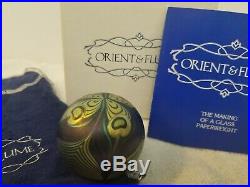 Orient and flume art glass paperweight, Vintage 1977, signed and dated, box incl