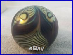 Orient and flume art glass paperweight, Vintage 1977, signed and dated, box incl