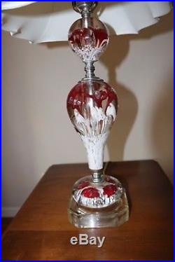 Pair Of Vintage Art Glass Lamps. St Clair Studio. Paper Weight Bottom